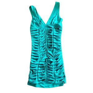 Love Culture Bodycon Ruched Party Teal Blue Dress